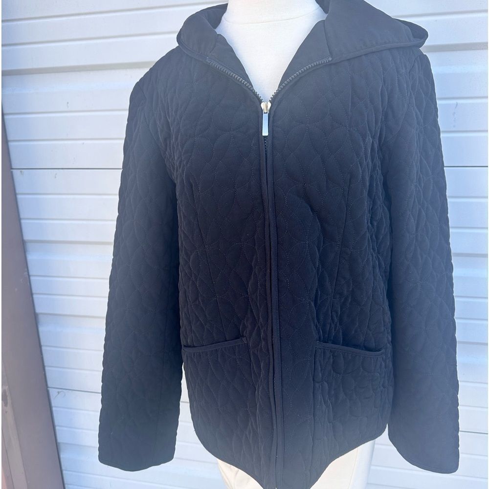 Braetan women’s black quilted hooded coat size XL